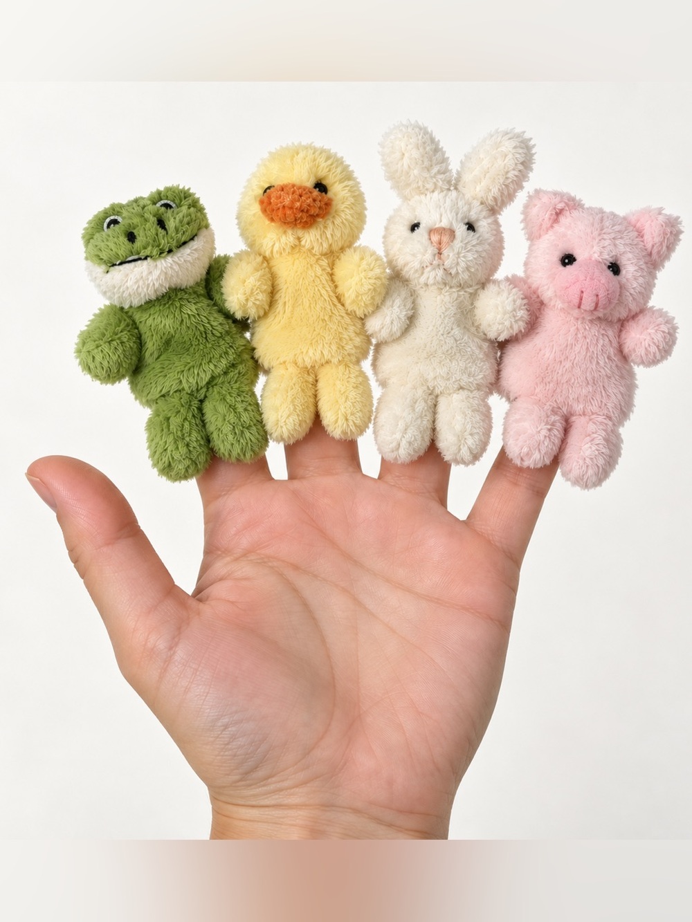 Animal Finger Puppets Pier 1 Imports Set of 4 Boxed Frog Duck Bunny Pig New